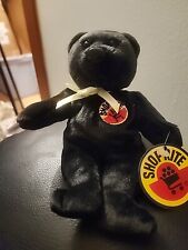 Vintage SHOPRITE Grocery Black Scrunchy Bear Plush 1998 - RARE Advertising B9