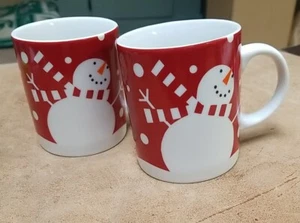 Tazze Pupazzo di Neve Felice Cassa e Barile 12 oz 4" 2 pezzi - Foto 1 di 3