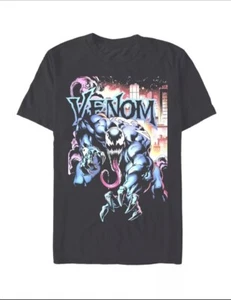 NWT Marvel Venom "City Aflame" Men's T-Shirt XL Dark Gray Symbiote Graphic Tee - Picture 1 of 4