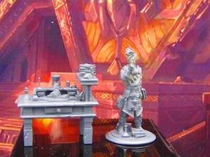 Alchimista maschio scienziato pazzo e scrivania mini personaggio modello in miniatura - Foto 1 di 5