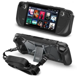 Kickstand Case for Steam Deck Protective Cover ShockProof Rugged Shoulder Strap - Picture 1 of 14