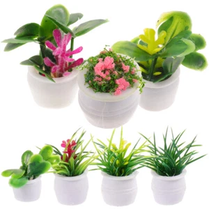 7 Pezzi Mini Vasi Piante Miniatura Piante Scaffale Casa Modello Decorativo Fiore - Foto 1 di 12