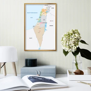 English Series Map of Israel Canvas Print Art Wall Poster Home Room Decoration - Foto 1 di 8