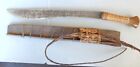 Dayak Mandau Sword 22" Long, 16" Blade, Village-Made Wood + Wire Scabbard