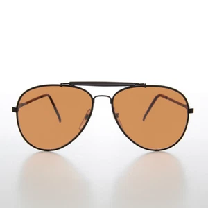 Classic Aviator Sunglass with Copper Driving Lens Black Frame - Concord - Picture 1 of 3