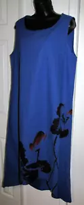 NWT Zanzea Collection maxi Shift Dress Sleeveless Shark-bite hem woman Blue L/XL - Picture 1 of 7