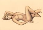 nude art pencil drawing, Original, Aktzeichnung ,woman , pin up, naked girl 007