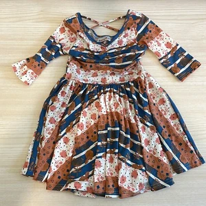 NWT Dot Dot Smile A-Line Dress Girl's Size 3/4 Multicolor Long Sleeve Pullover - Picture 1 of 8