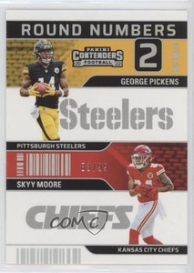 2022 Contenders Round Numbers Silver /99 George Pickens Skyy Moore Rookie RC