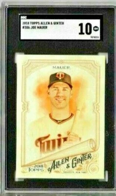 2018 Topps Allen & Ginter Joe Mauer SGC 10 - Image 1 of 2