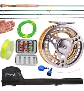 Sougayilang Fly Fishing Rod/Reel Combo w/Lightweight Portable Fly Rod 4905 & CNC - Picture 1 of 7
