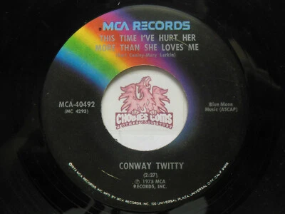 Conway Twitty: She Did It Did I Didn't / This Time I've Hurt Her, 45 RPM VG (FG) - Image 1 of 2