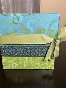 Handmade Green/Blue Floral Memories Brag Book Scrapbook Photo Album / Gift Idea - Picture 1 of 6