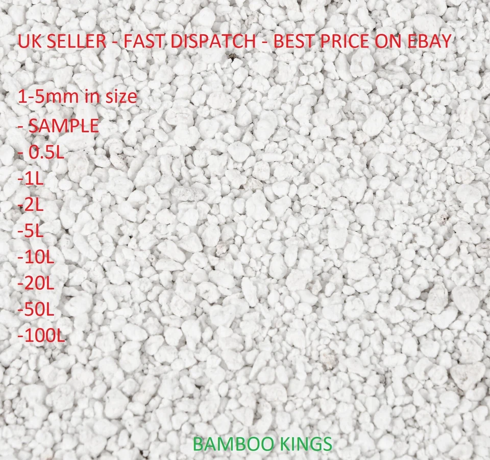 PREMIUM GRADE Perlite 1-5mm Mixing - compost hydroponic growing 0.5L-100L - Image 1 of 1
