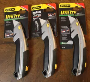 3 Stanley 10-788 Instant Change Utility Knives Retractable Blade with 9 Blades - Picture 1 of 7