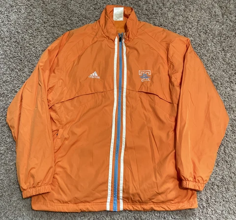 VTG Tennessee Lady Volunteers Windbreaker Zip Up Jacket Adidas Climalite Medium Cover