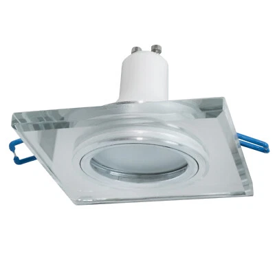 Faretto LED incasso 6cm quadrato vetro specchiato lampada 5W GU10 luce vetrina - Immagine 1 di 4