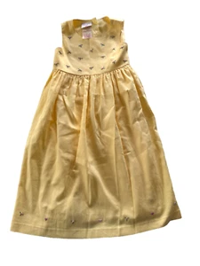 Laura Ashley Girls Yellow Cotton Floral Embroidered Dress Size 5 Summer Garden - Picture 1 of 5