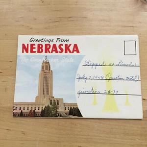 Vintage fold-out souvenir Nebraska post card folder 12 photos - Picture 1 of 3