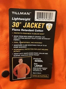 Chaqueta Tillman Ligera Alta Visibilidad Naranja Ignífuga Algodón Grande - Imagen 1 de 3