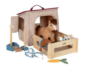 SMALL FOOT 12731 Spielset Pferd mit Stall und Zubehör in der Tasche - Bild 1 von 1