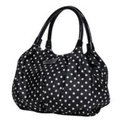 Bolso de hombro vintage Kate Spade New York negro a lunares Foto 1 de 4