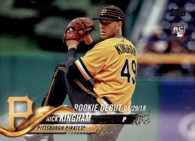 2018 Topps Update #US9 Nick Kingham RC Pittsburgh Pirates - Image 1 of 2