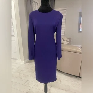 Vestido vaina vintage de lana púrpura Yves Saint Laurent encore YSL EE. UU. 14 - Imagen 1 de 12