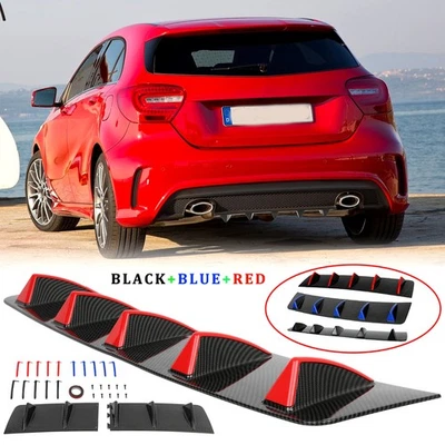Difusor de parachoques trasero de carbono para Mercedes Benz A180 A200 aletas de tiburón mentón divisor Foto 1 de 4