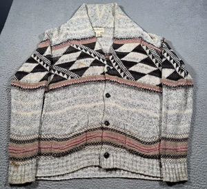 Denim & Supply Ralph Lauren Cardigan Sweater Men Large Fair Isles Shawl Collar - Picture 1 of 10