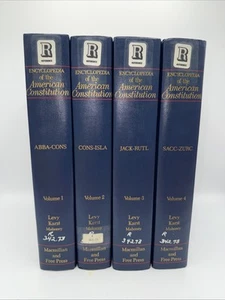Encyclopedia of the American Constitution Complete 4 Volume Set Leonard Levy - Picture 1 of 8
