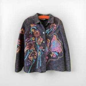 Indigo Moon Jacket Womens Embroidered Colourful Beautiful Vintage 12/14 Coat - Picture 1 of 8