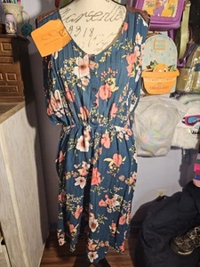 Knox Kleid Rose Floral türkis Größe Large ärmellos - Bild 1 von 11