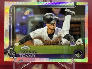 2025 Topps Chrome Ezequiel Tovar #154 Prism Refractor Colorado Rockies - Bild 1 von 2