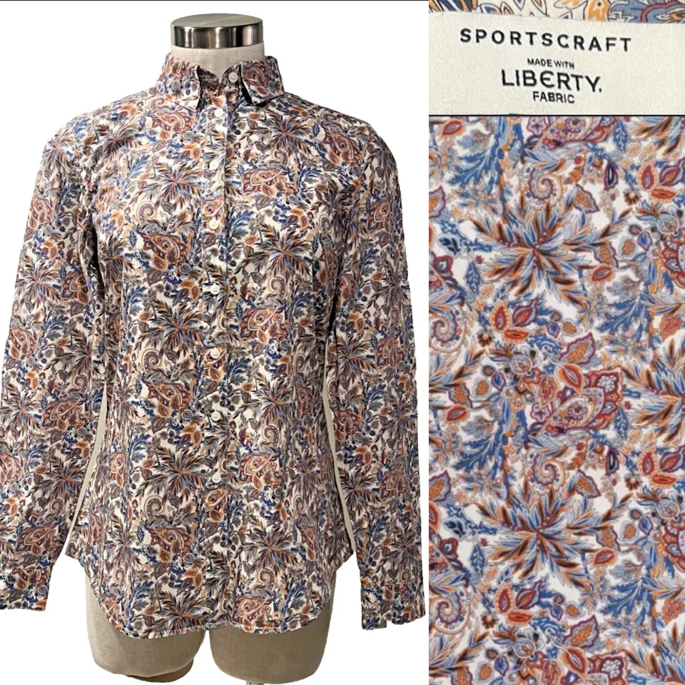 Blusa Camisa SPORTSCRAFT & LIBERTY "Far Away Paisley" Algodón 8AUST-UK/4US Foto 1 de 4