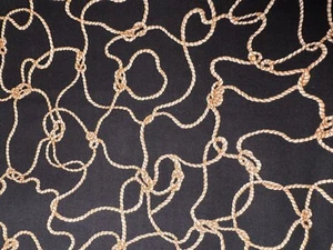 Yehaw Quiltstoff von Maywood 7822-J Seil auf schwarzem Hintergrund - Bild 1 von 4