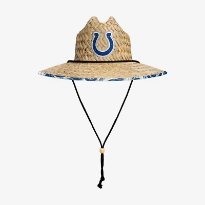 Indianapolis Colts FOCO Team LOGO Floral Straw Hat Sun Cap - Image 1 of 2