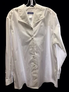 Pendleton Womens 18W White Blouse Top Button Down Shirt Cotton Blend Career - Picture 1 of 8