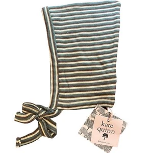 Nuevo con etiquetas Sombrero Kate Quinn Elfo Cepillo de Salvia Tri Rayas Algodón Orgánico Ajustado Acanalado 6-12m - Imagen 1 de 3