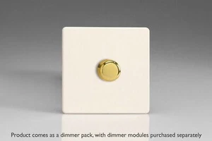 Varilight WDY1VS.PD Screwless Primed Matrix 1 Gang Dimmer Kit inc Brass Knob - Picture 1 of 1