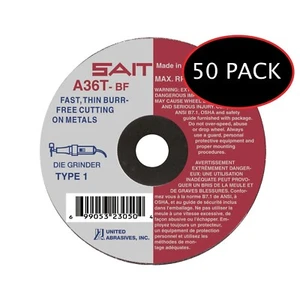 SAIT 23042 | HIGH SPEED CUT OFF WHEEL | 3 x 1/16 x 1/4 | 50 PACK - Picture 1 of 1