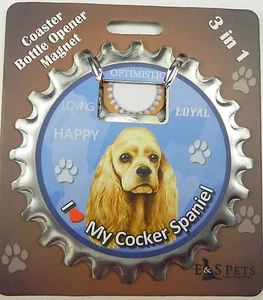 Cocker Spaniel (Rehkitz) Hundeuntersetzer Magnet Flaschenöffner Flasche Ninjas magnetisch - Bild 1 von 1
