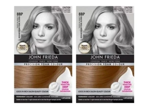 2 X John Frieda Precision Foam Hair Colour 8BP Medium Warm Pearl Blonde - Picture 1 of 2