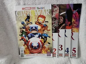 2015 CIVIL WAR SECRET WARS 1-5 MARVEL SET FUMETTI COMPLETO #1 VARIANTE MINIMATE - Foto 1 di 6
