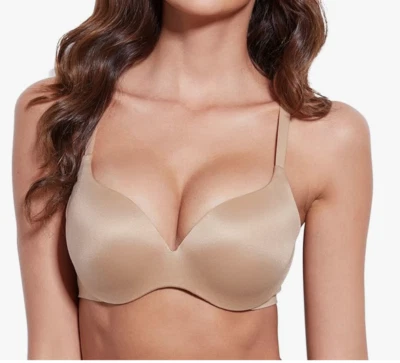 Deyllo 32DDD Push-Up Moulded T-Shirt Bra NWT Caramel - Image 1 of 4