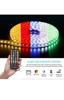 Striscia LED da 10 Metri Impermeabile Controllo del Telefono Cellulare Kit - Immagine 1 di 4