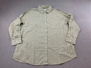 Lemafer Striped Button up Shirt Men L Green Lightweight Breathable Comfortable - Picture 1 of 14