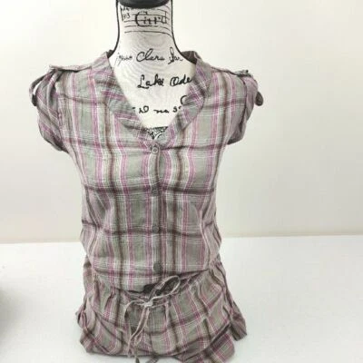 Mameluco a cuadros rosa y tostado de una pieza barro Foto 1 de 4