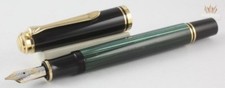 PELIKAN SOUVERAN M600 GREEN AND BLACK WITH GOLD TRIM FOUNTAIN PEN NICE(NEW LOGO)