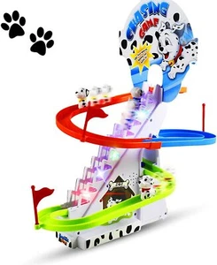 Dalmatian Spotty Dog Chasing Playset | Playful Roller Coaster, Puppy Race Track - Picture 1 of 4